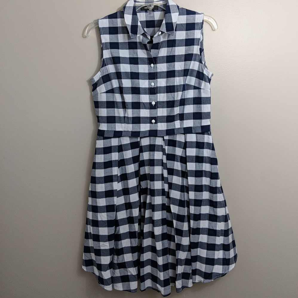 Nine West gingham vintage-inspired dress size 6
